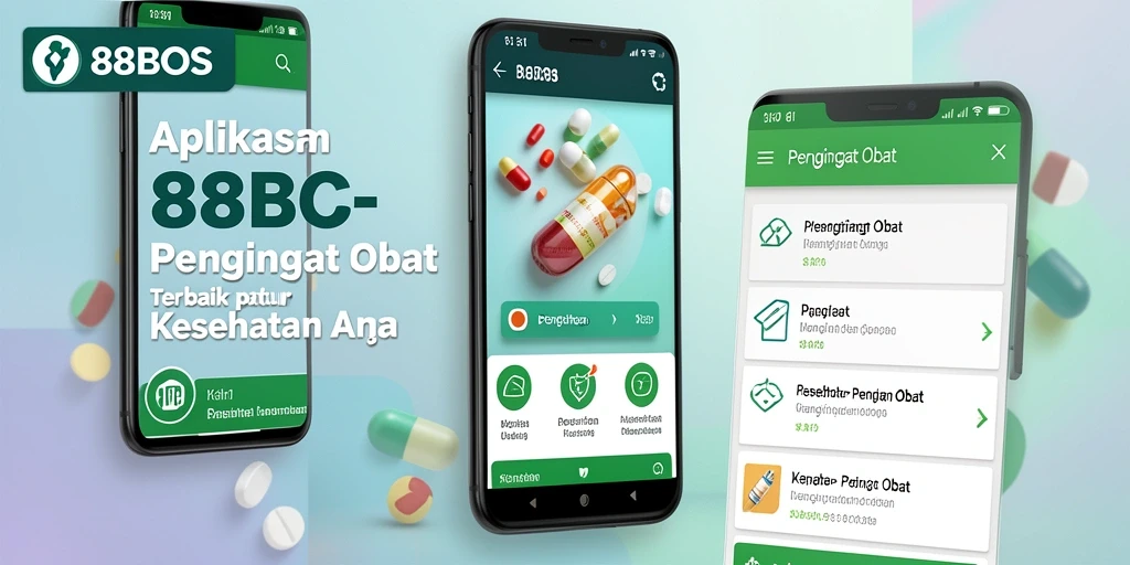Tampilan aplikasi 88BOS yang intuitif untuk Pengingat Obat.