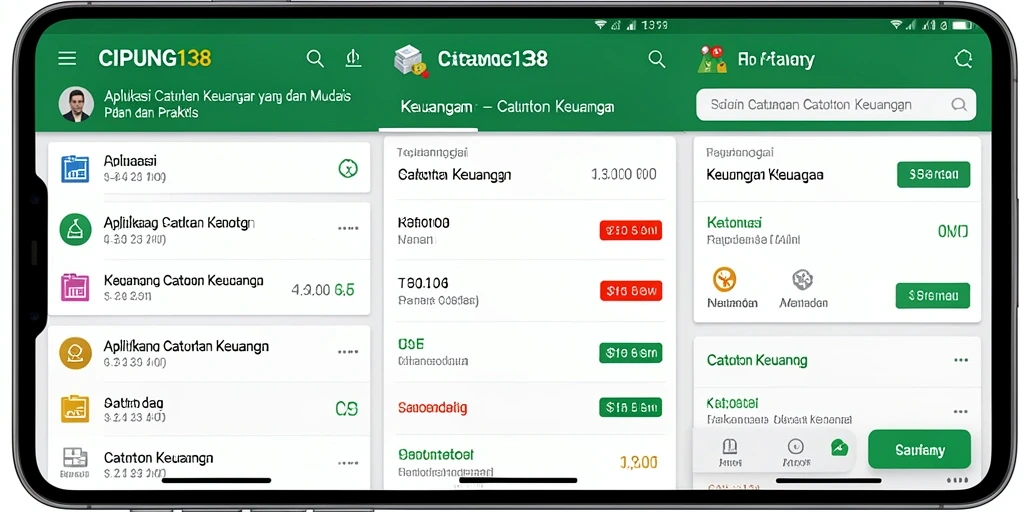 Tampilan antarmuka aplikasi Catatan Keuangan CIPUNG138 yang user-friendly.