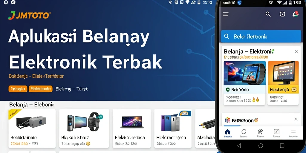 Tampilan antarmuka aplikasi JMTOTO yang sederhana dan efektif untuk belanja elektronik.