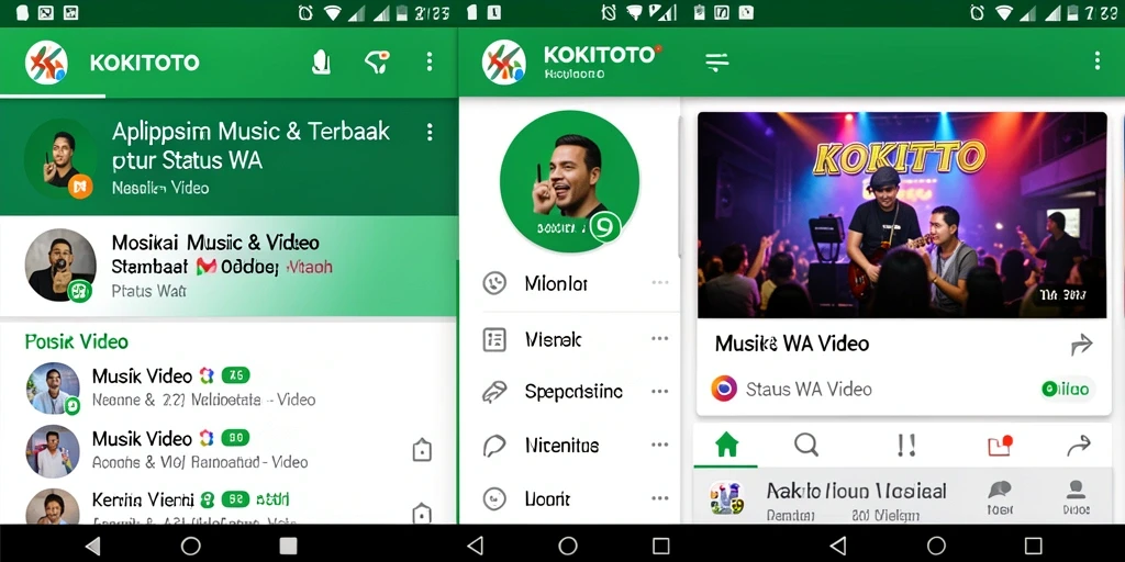 Antarmuka KOKITOTO yang menarik untuk fitur Status WA Video.
