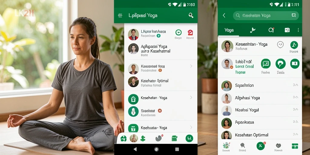 Antarmuka LK21 menampilkan berbagai fitur Yoga yang intuitif dan mudah digunakan.