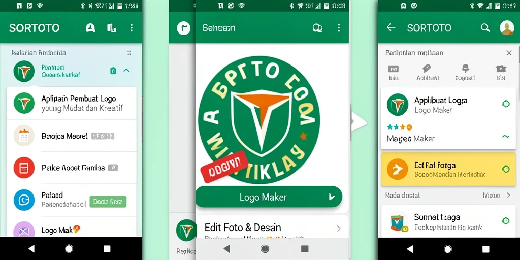 Antarmuka SORTOTO menampilkan fitur pembuat logo yang intuitif dan mudah digunakan.
