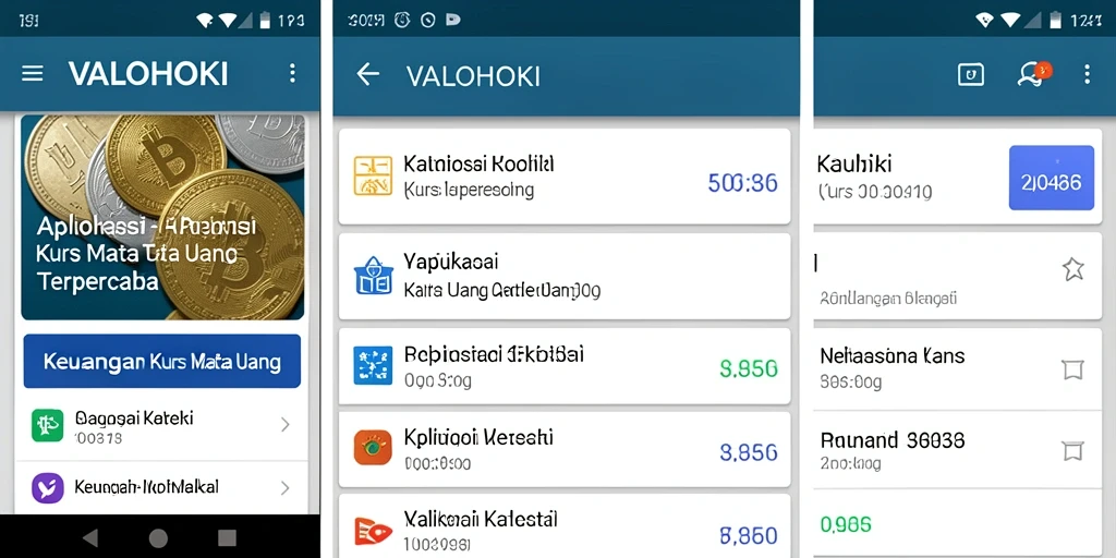 Antarmuka VALOHOKI menampilkan informasi kurs mata uang yang jelas dan interaktif.